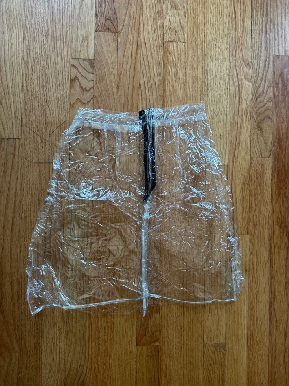 Clear Vinyl Mini Skirt with Front Zip
